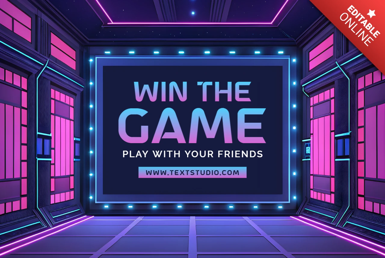Modelo de design para noite de jogos neon para amigos