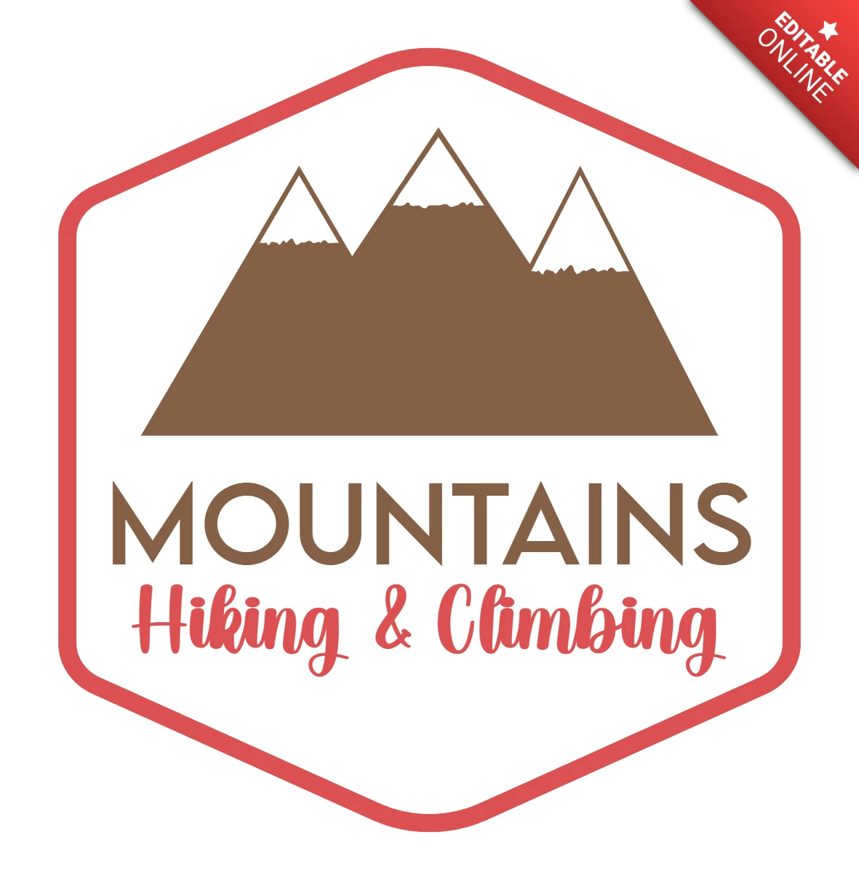 Berge wandern und klettern Abzeichen Vorlage Design