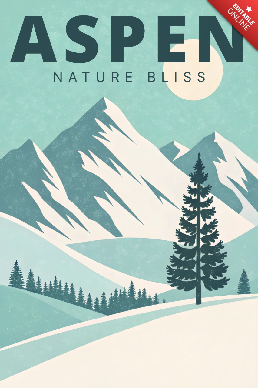 Berglandschap ontwerp sjabloon voor natuurthema posters
