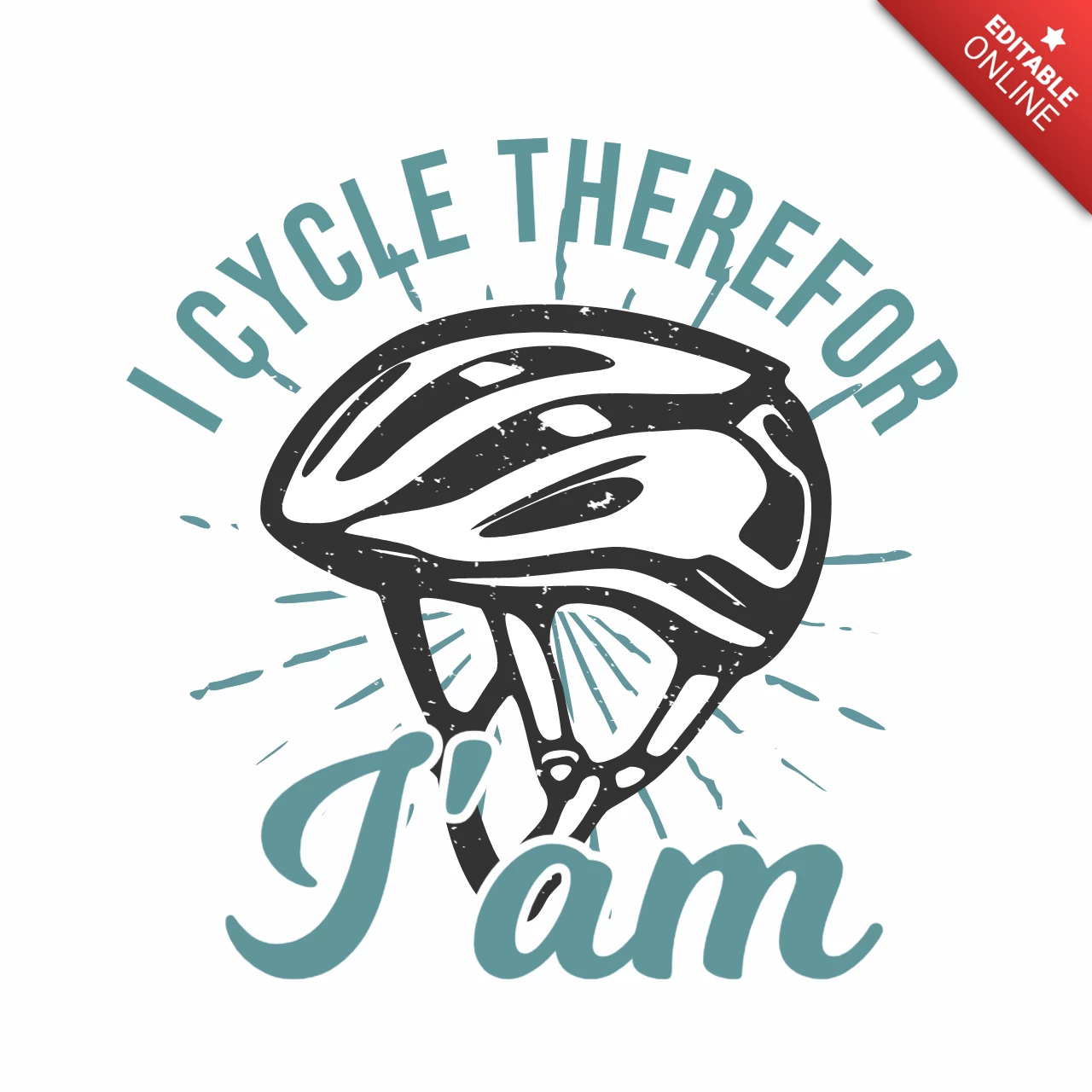 Plantilla de diseño de camiseta vintage con casco de bicicleta