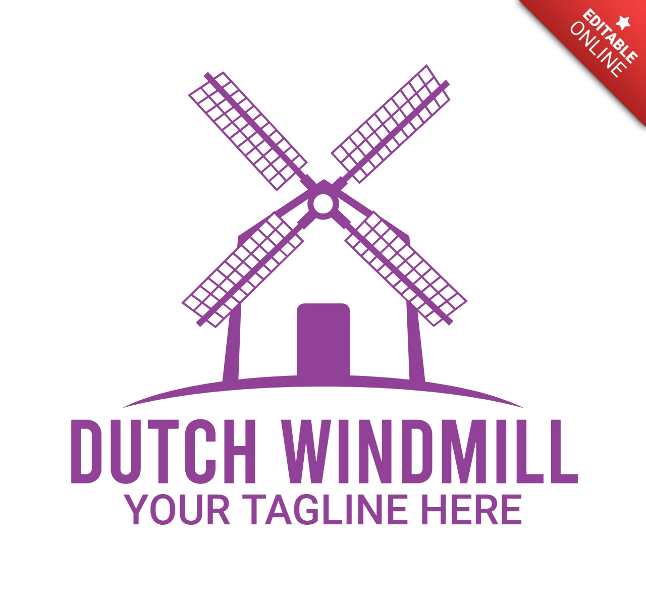 Dutch Windmill Logo Design Template