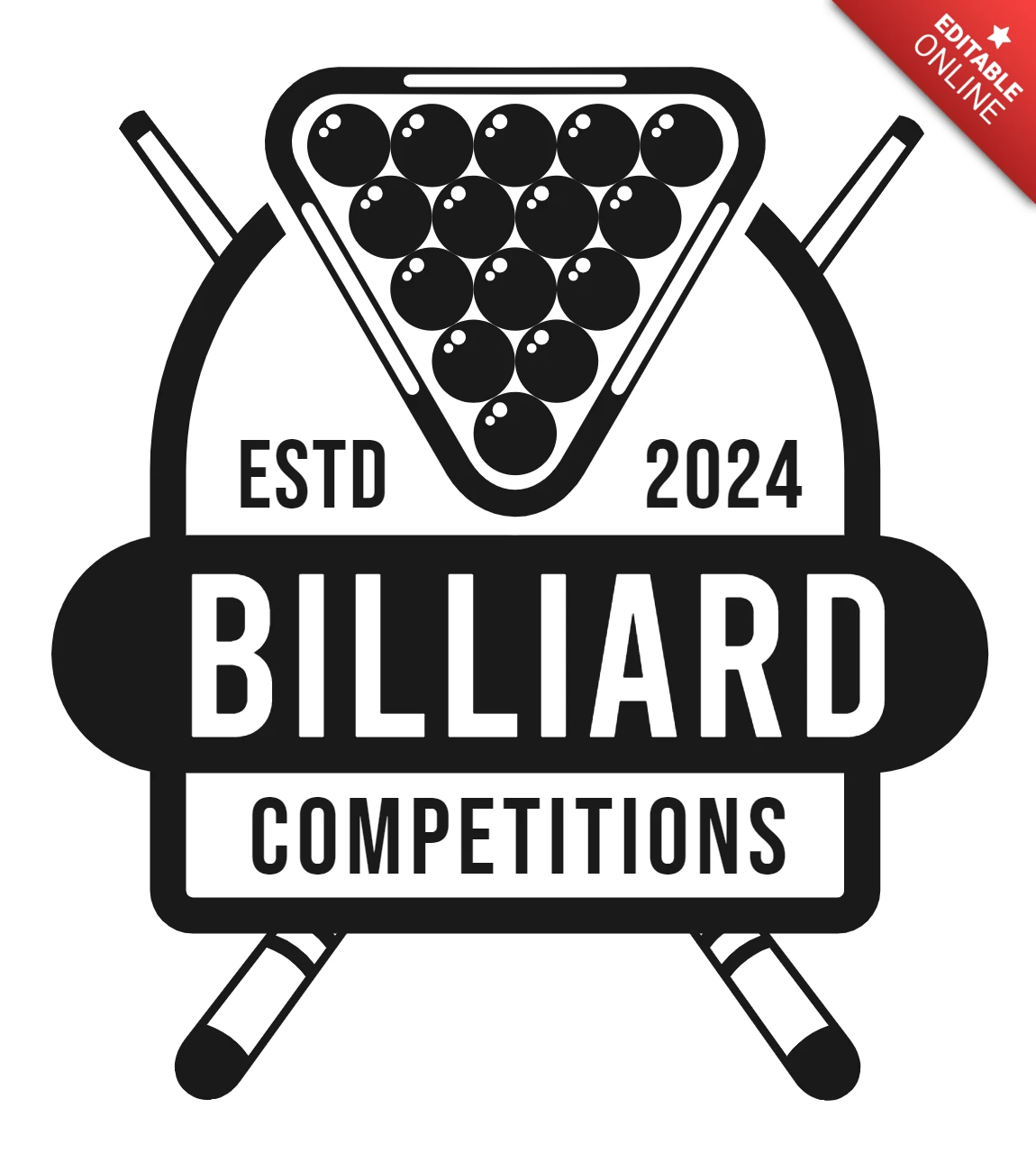 Billiard Competitions Logo Design Template