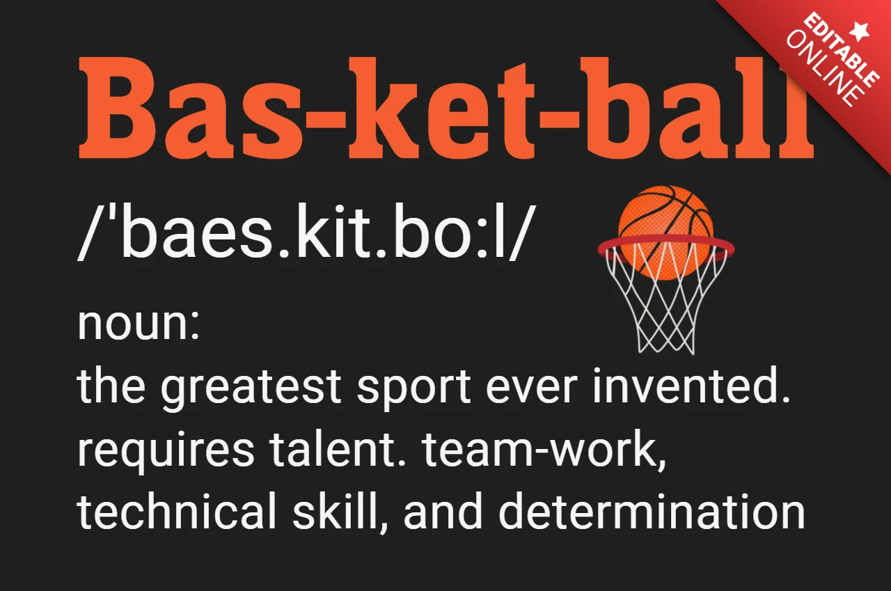 Basketball Definition T-Shirt Design Template
