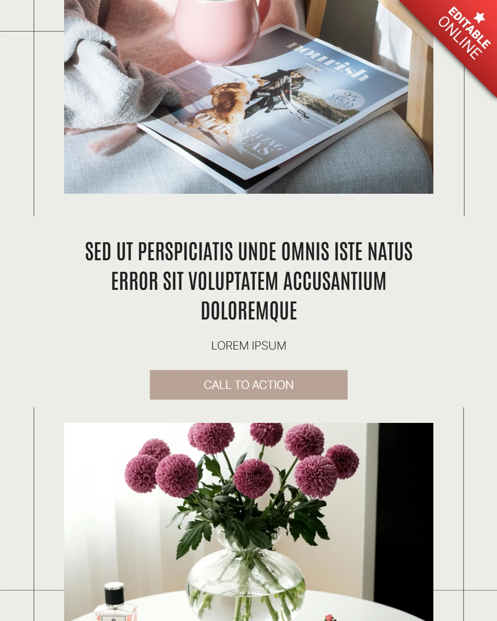 Floral ästhetischen Aufruf zum Handeln Instagram Post Design Vorlage