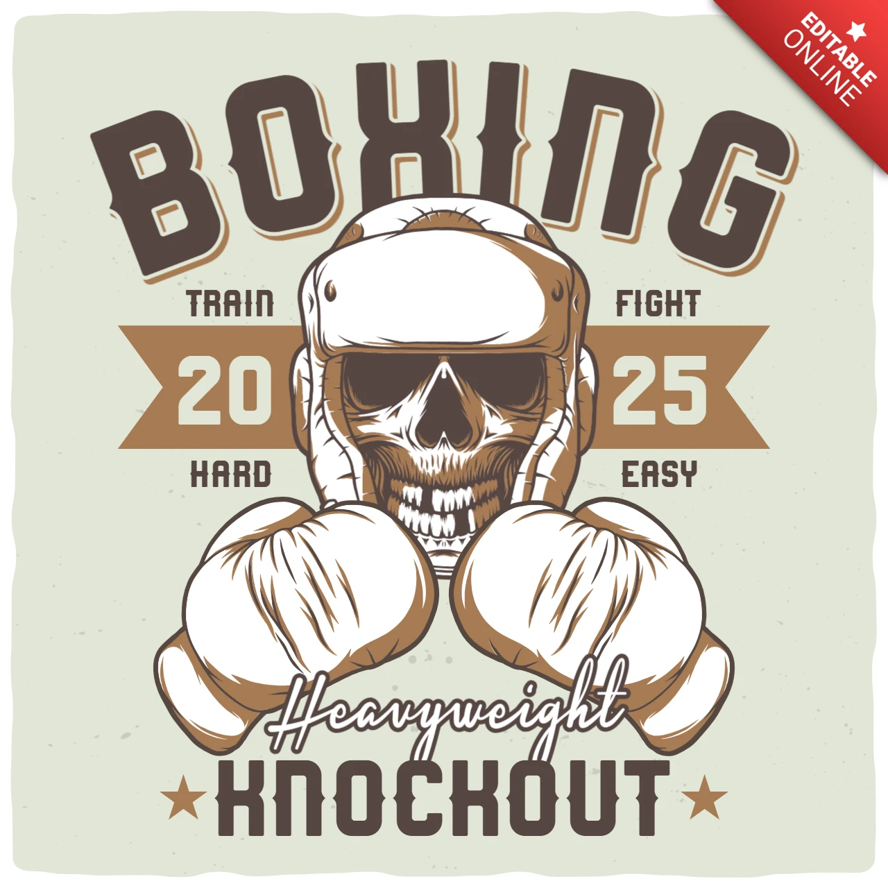 Boxen schwergewicht k.o. t-shirt design vorlage