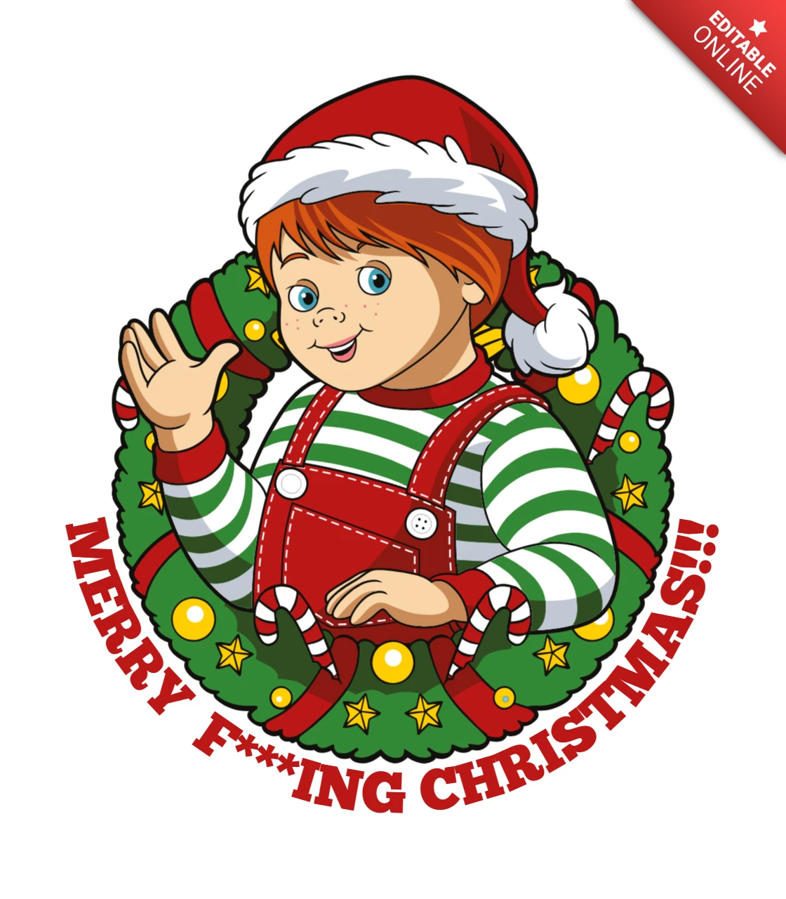 Feliz navidad plantilla de diseño de camiseta navideña divertida