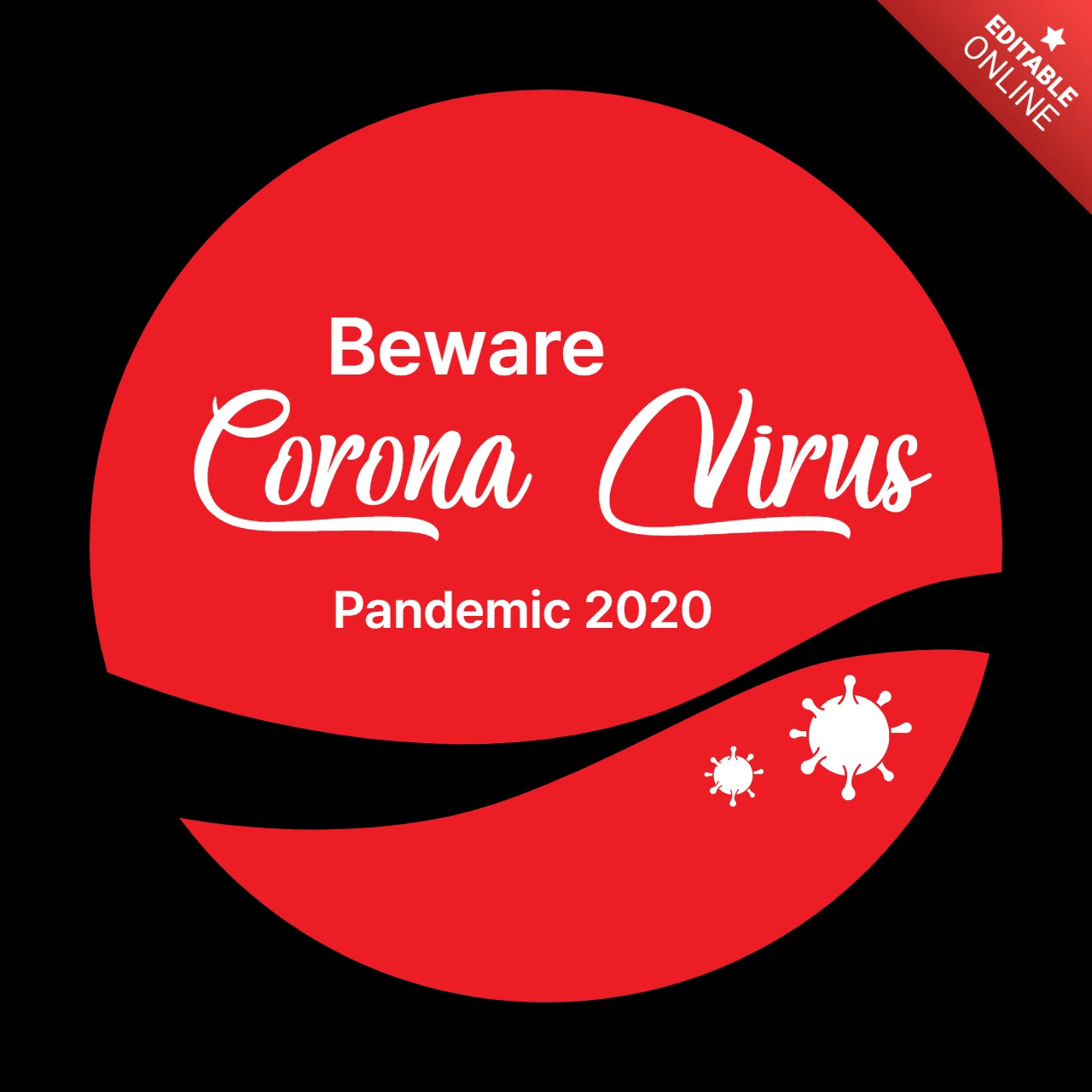 Beware of Corona Virus Pandemic T-shirt Design Template