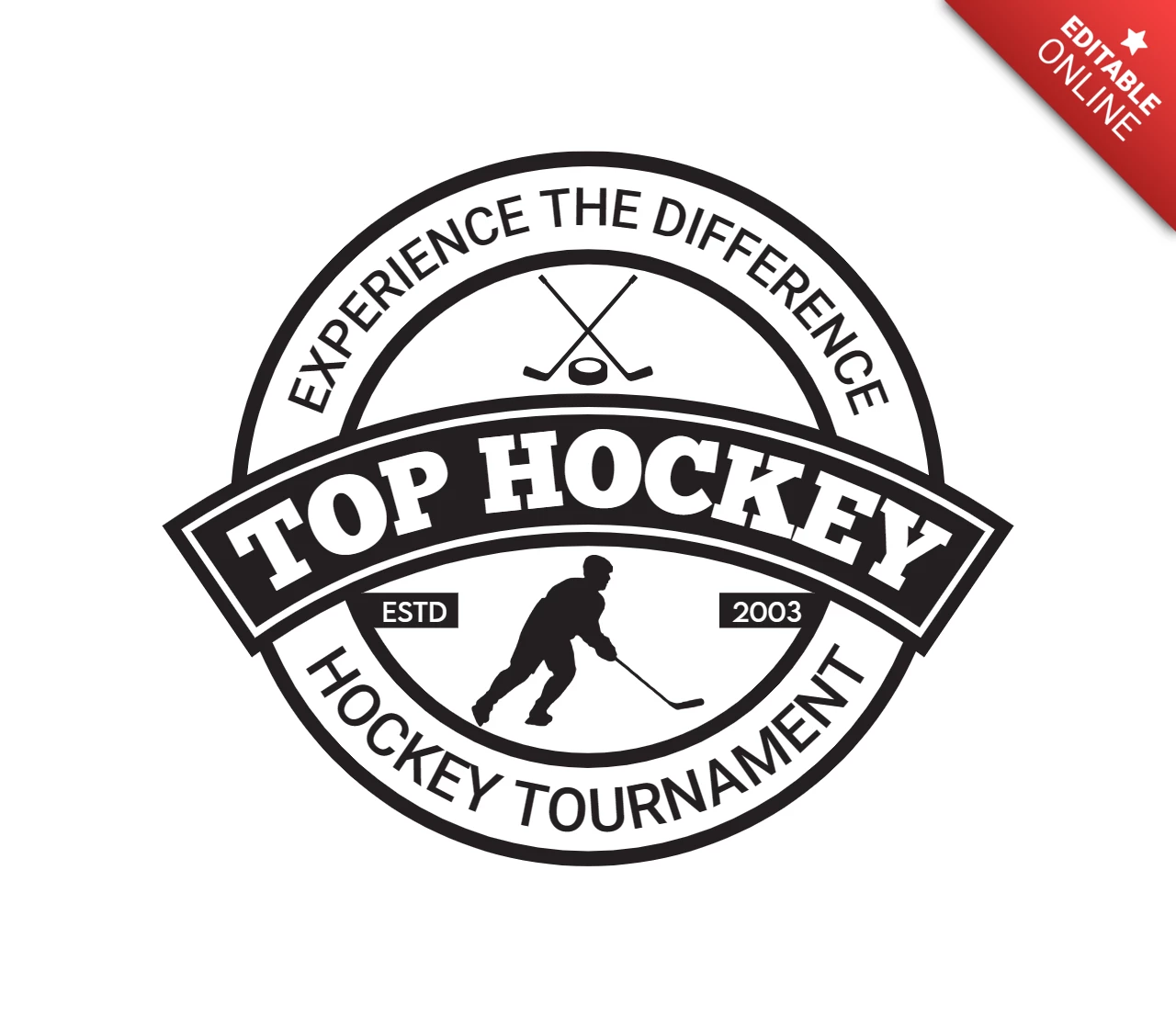Modèle de logo pour un tournoi de hockey
