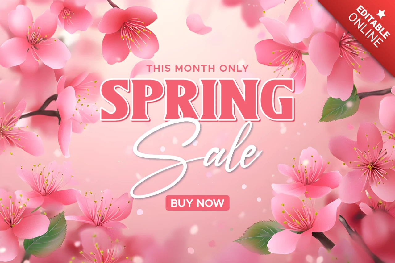 Modèle de vente de fleurs de printemps - promotion modifiable pour les offres saisonnières