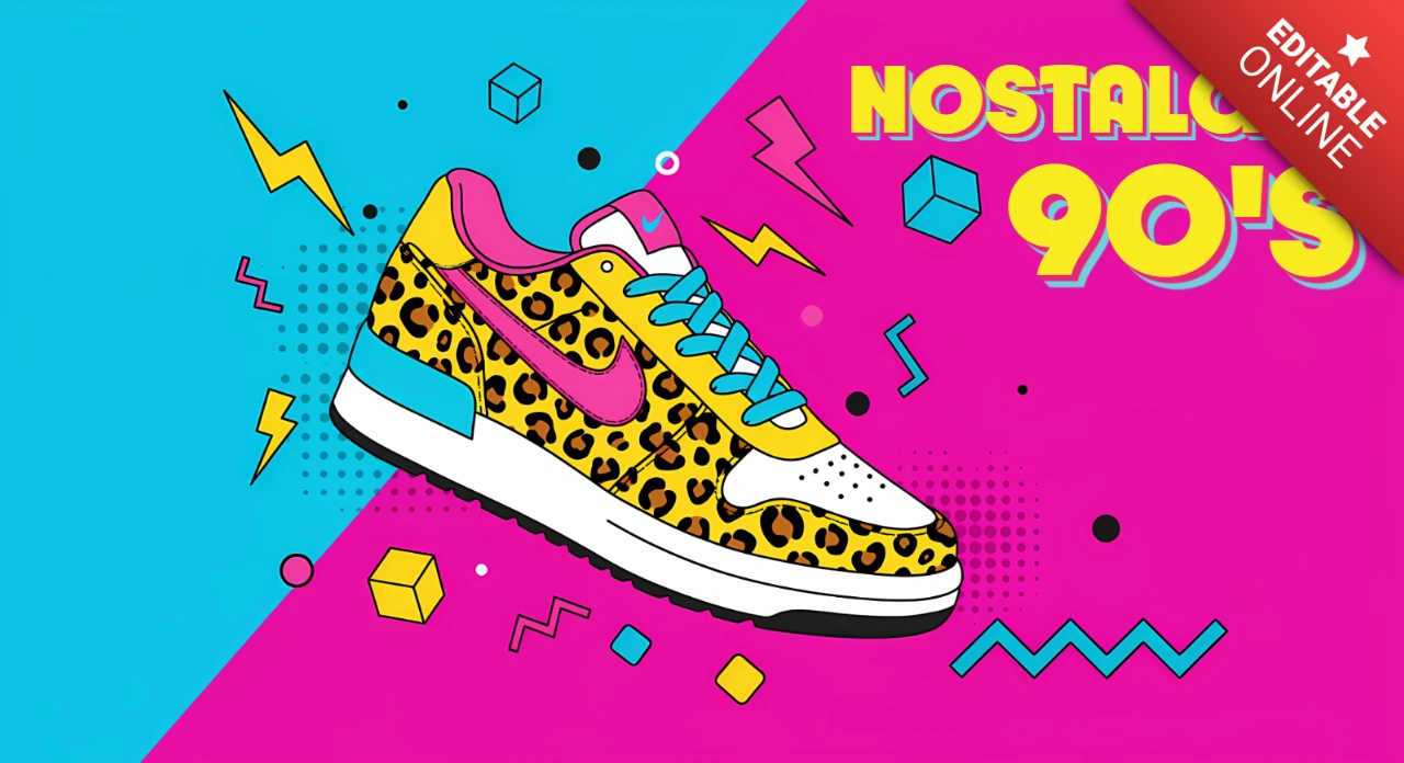 Nostalgic 90's Sneaker Design Template