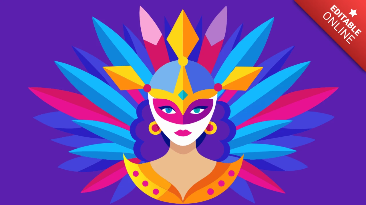 Lebendige Karneval Maske Design-Vorlage für festliche Feiern
