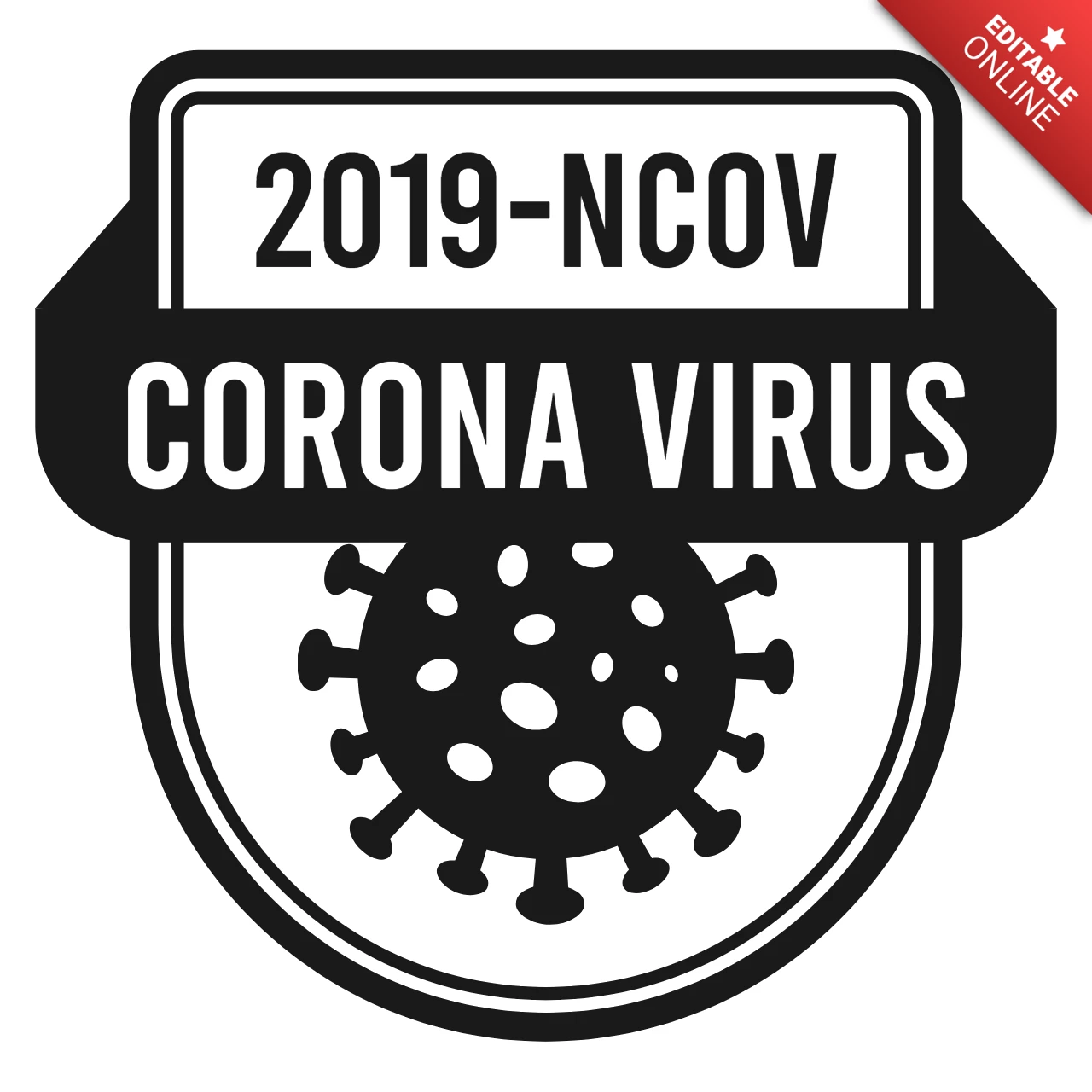 Corona Virus Logo Design Template