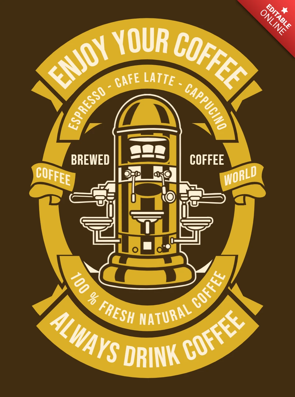 Enjoy Your Coffee T-Shirt Design Template