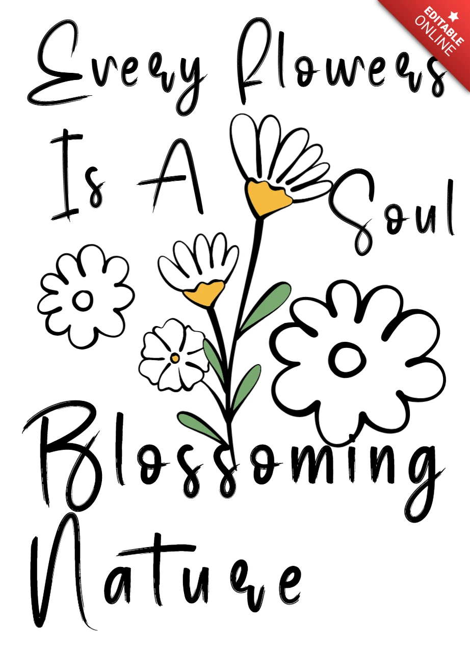 Floral quote ontwerp sjabloon voor inspirerende posters