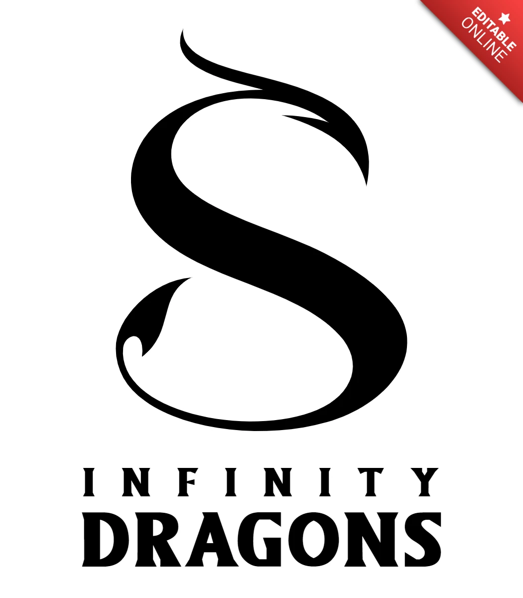 Modelo de design de logotipo do dragão do infinito