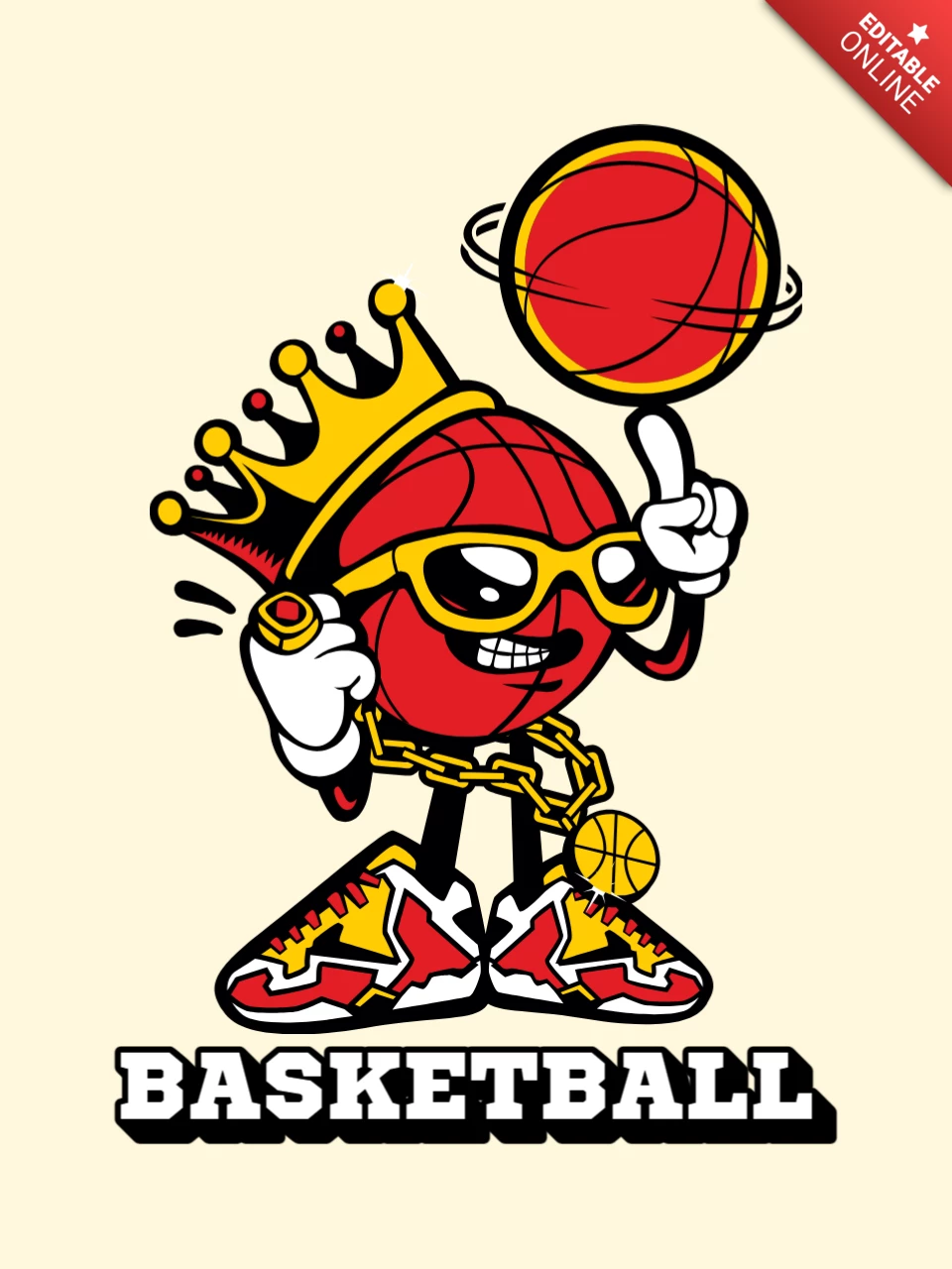 Basketball King Street Mascot Template T-shirt Design