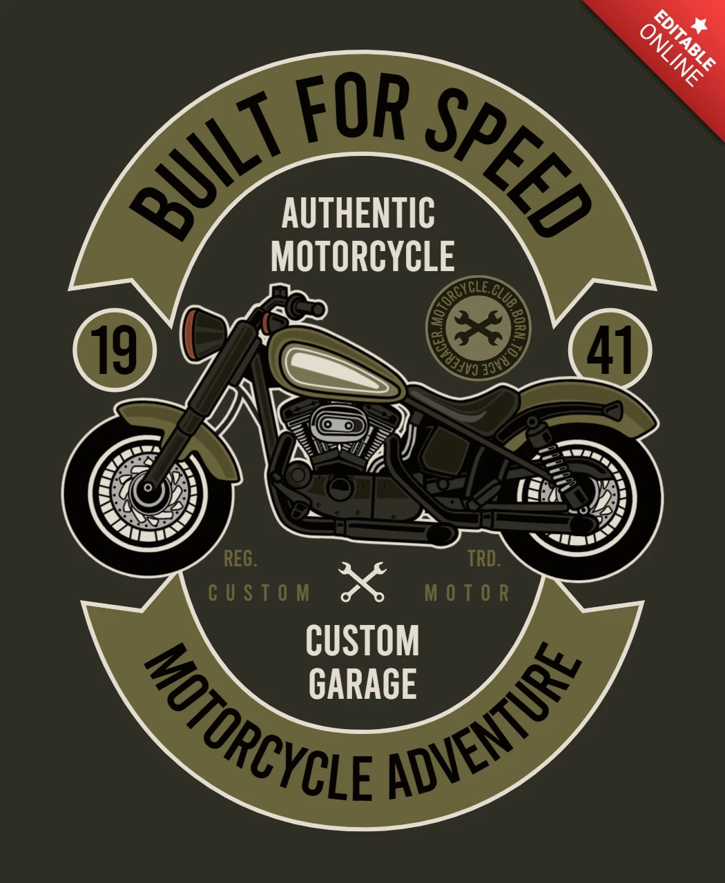 スピードバイクアドベンチャーTシャツデザインテンプレート