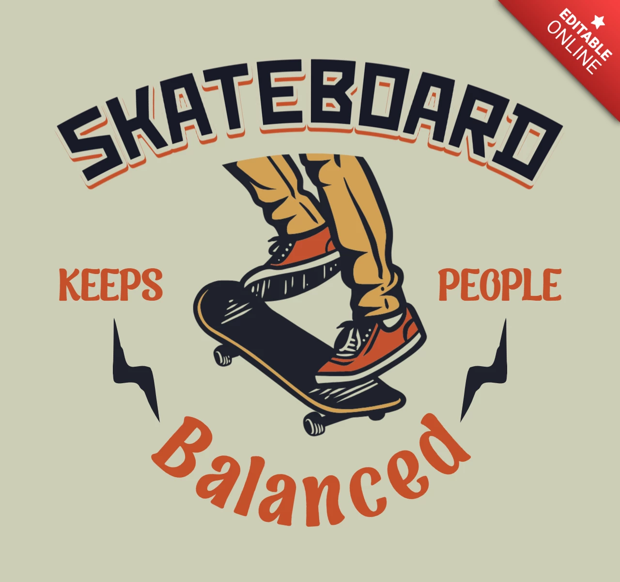 Skateboard Keeps People Balanced T-shirt Design Template