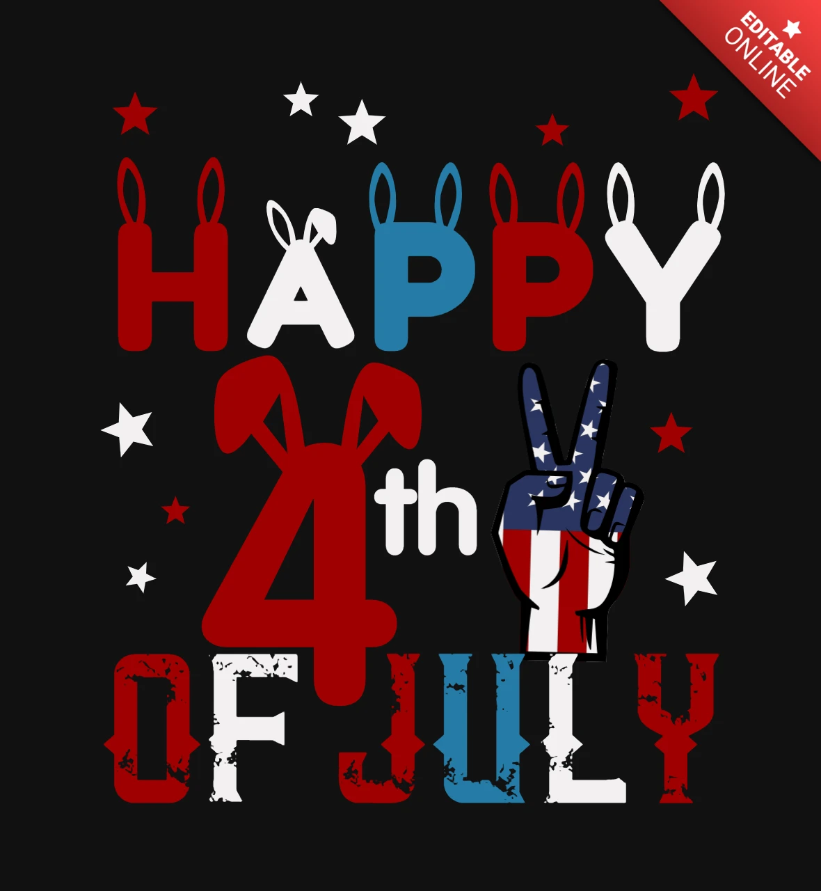 Шаблон дизайна футболки America happy 4th of july