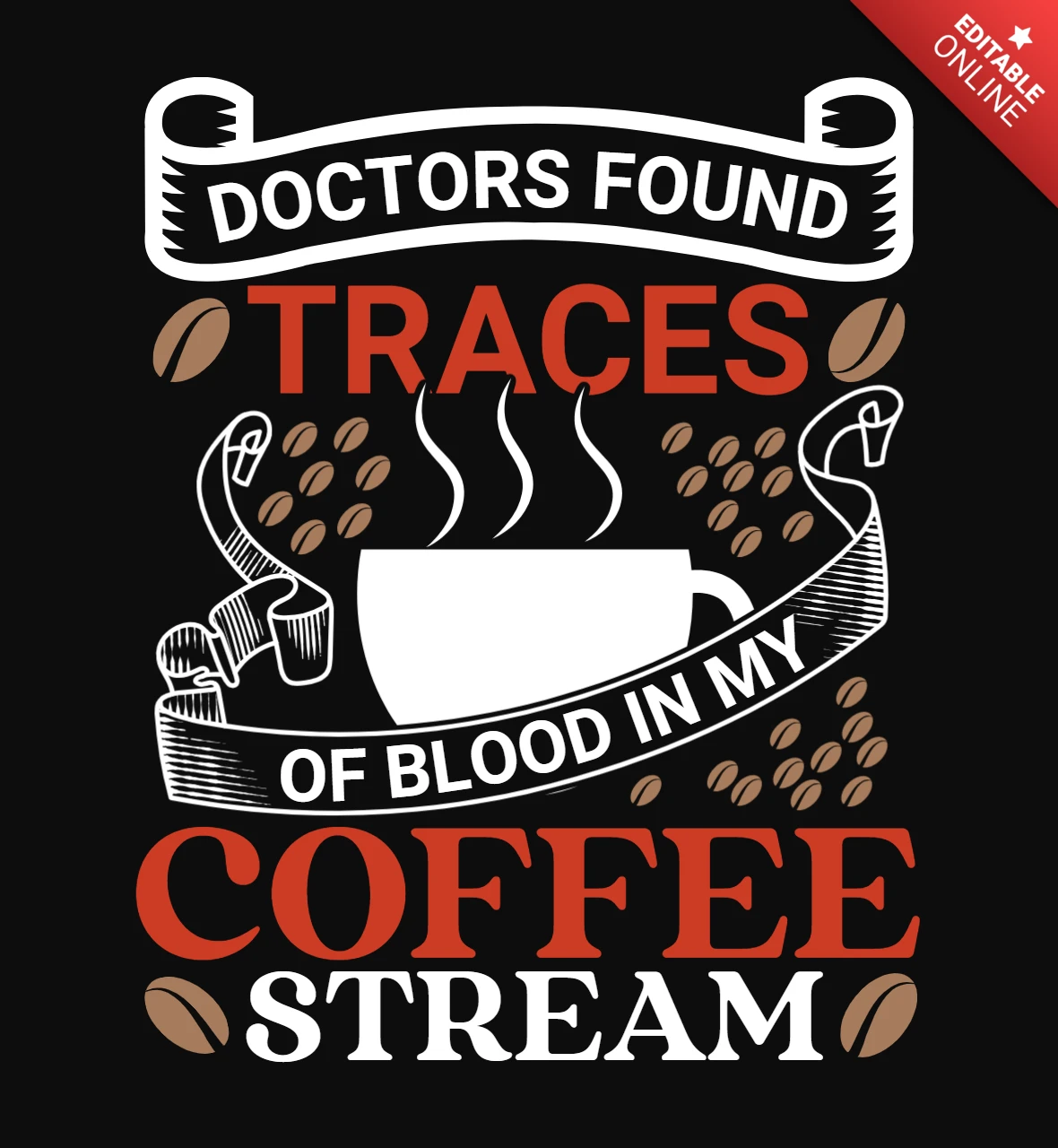 Modelo de design de camiseta com fluxo de café