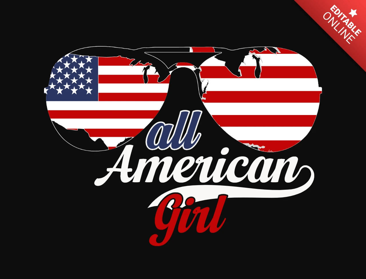 All american sunglasses tişört tasarımı