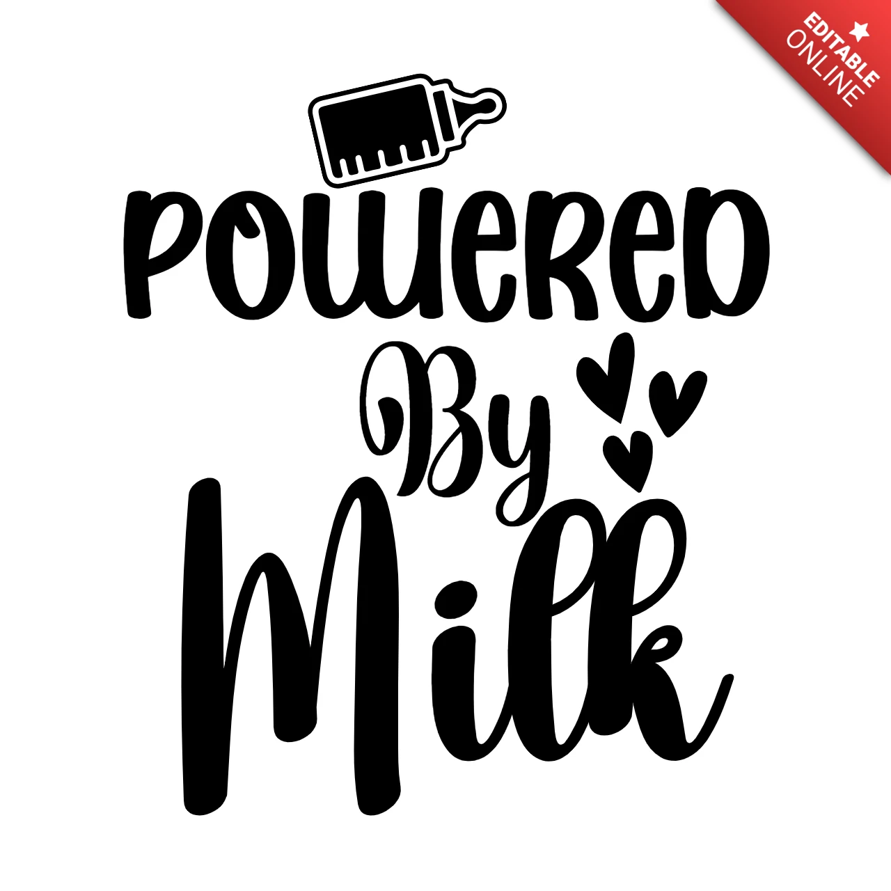 Szablon koszulki dziecięcej Powered by milk