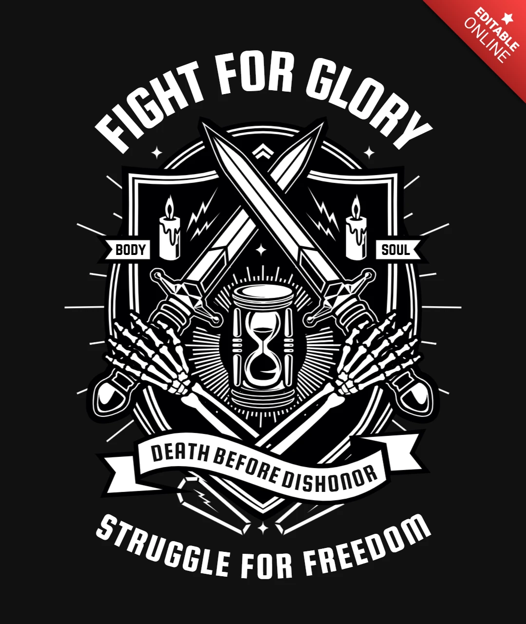 Fight For Glory T-Shirt Design Template