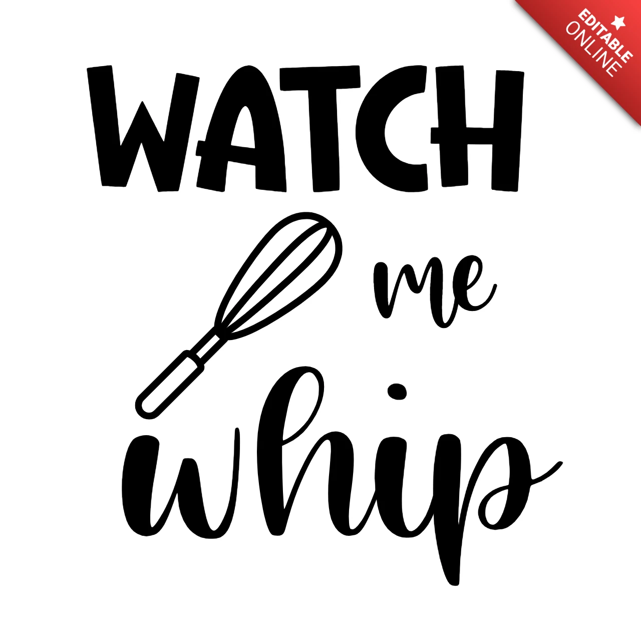 Watch Me Whip Kitchen T-Shirt Design Template