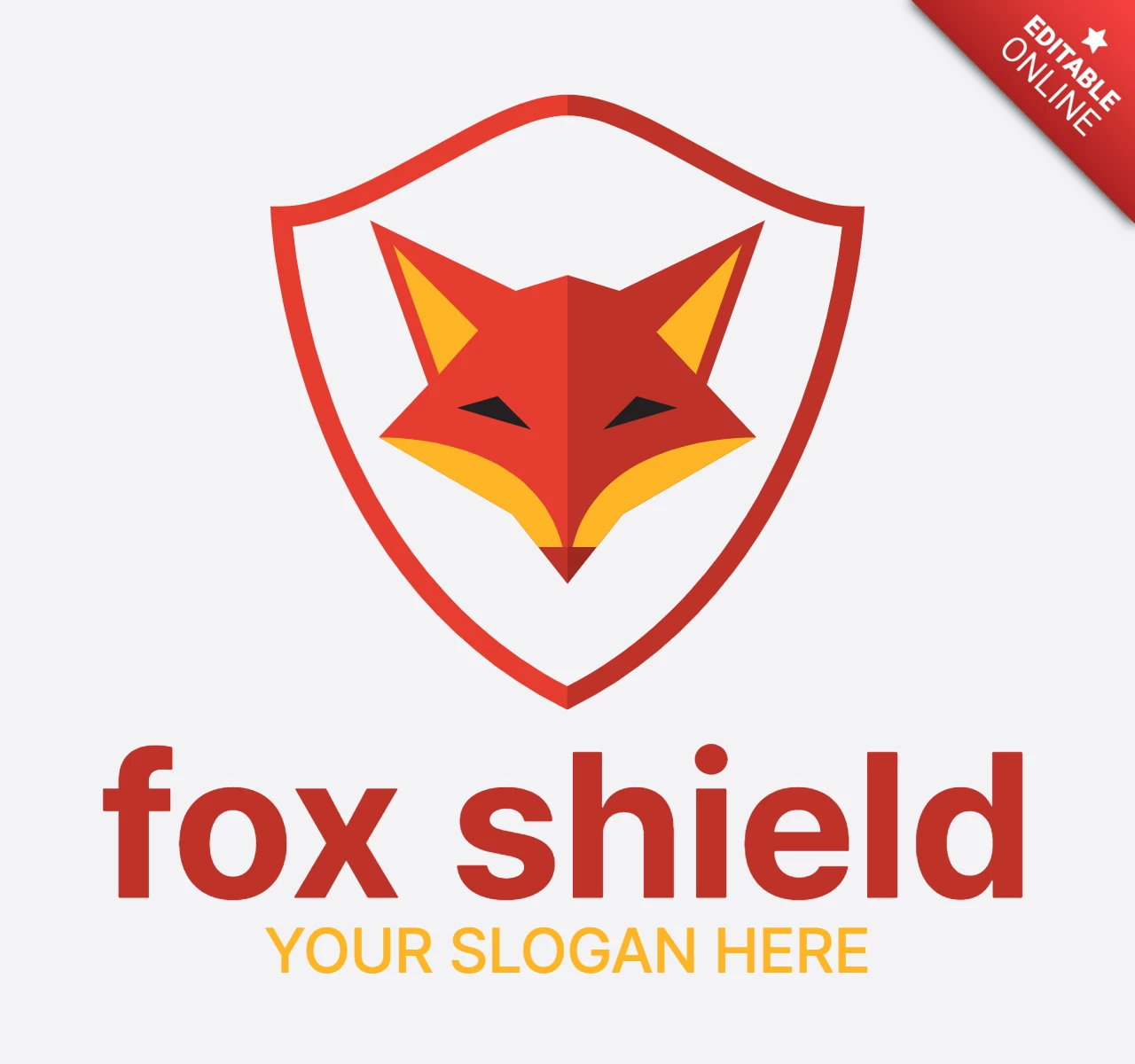 Fox Shield Colorful Logo Design Template