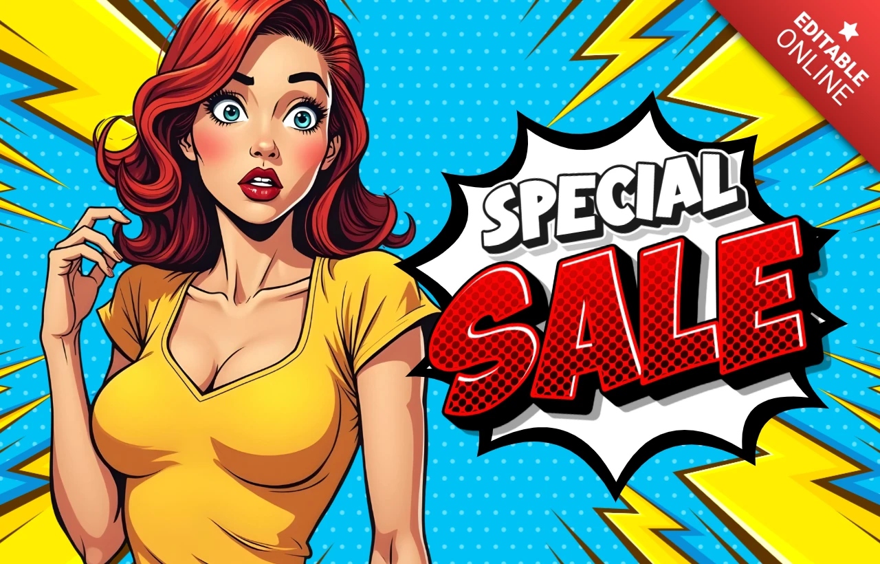 Eye-Catching Pop Art Sale Banner Template - Special Sale Promotion Design