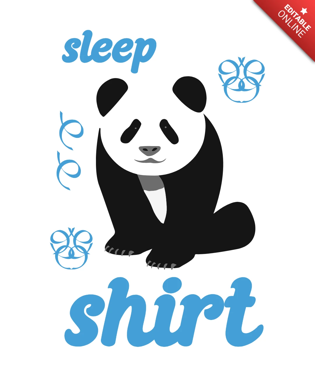 Sleep Panda T-Shirt Design Template