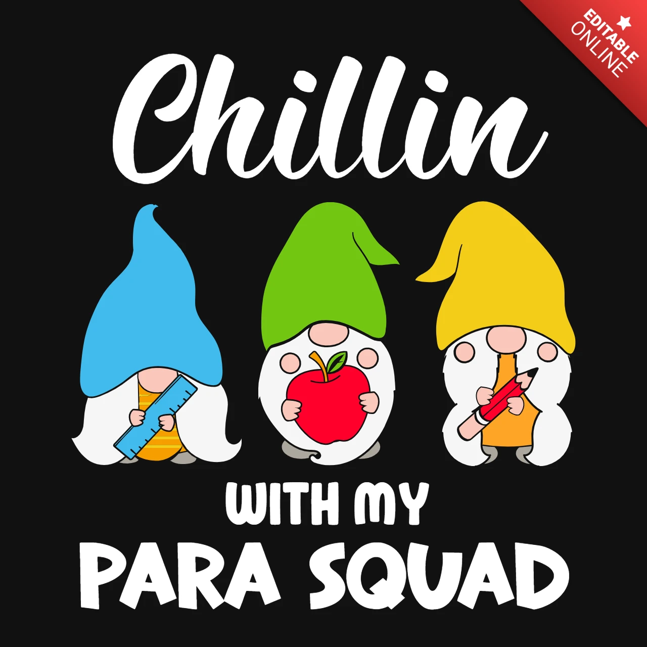 Gnomies freunde chillin t-shirt design vorlage