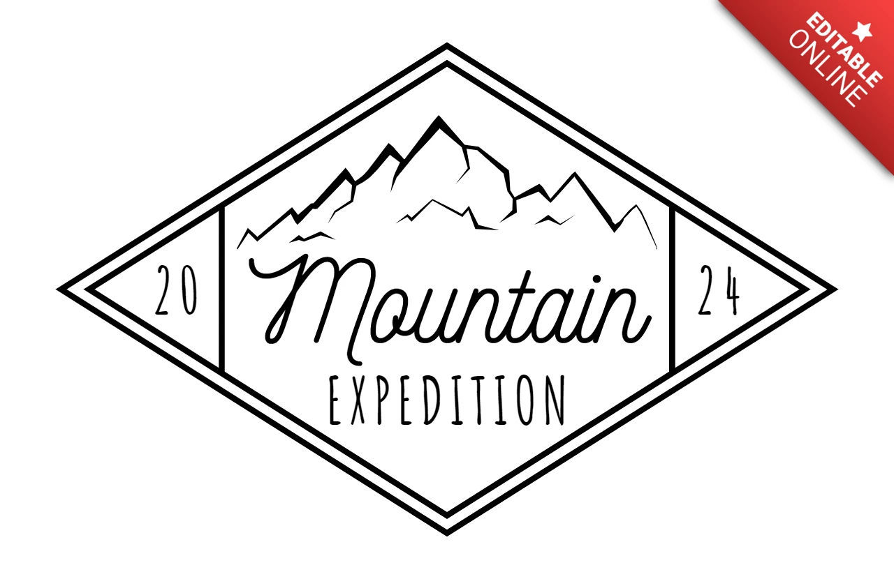 Modèle de badge d'expédition en montagne