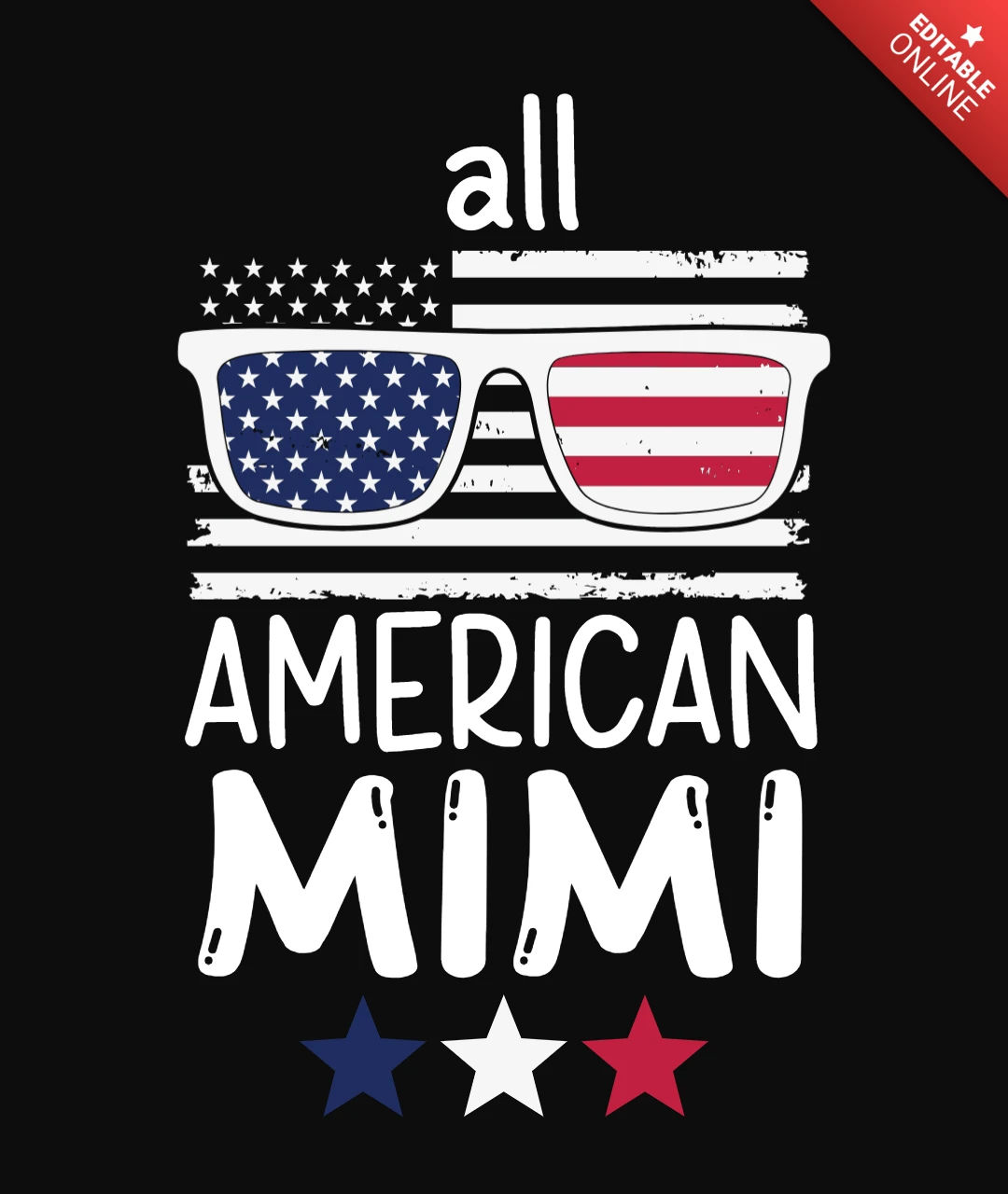 Amerikaanse mimi 4 juli t-shirt ontwerpsjabloon