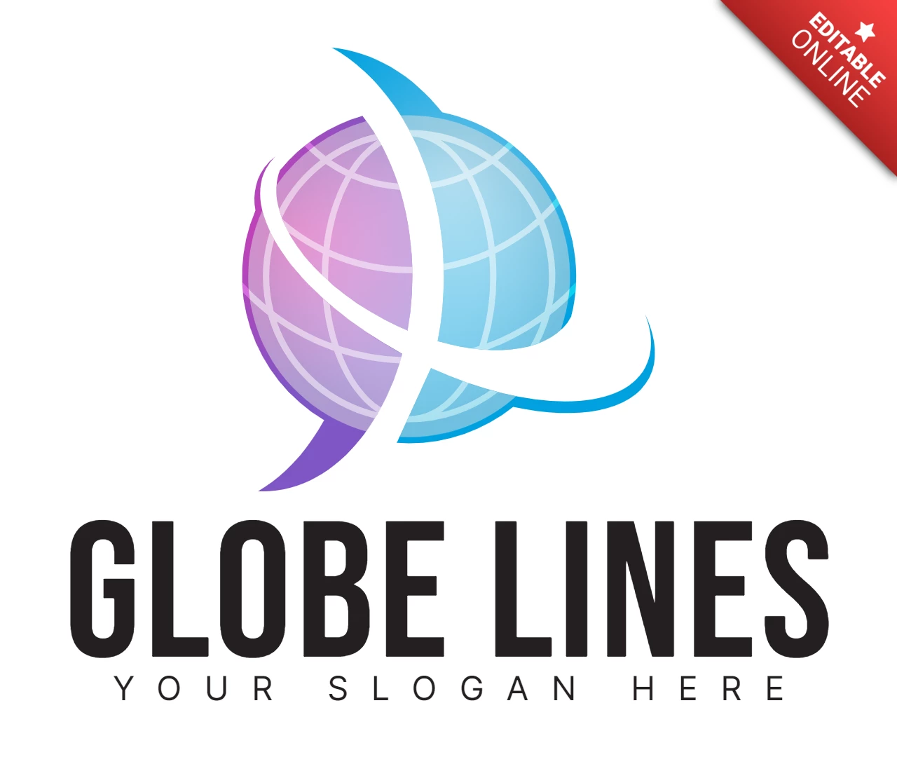 Globe-Linien bunte Logo-Design-Vorlage