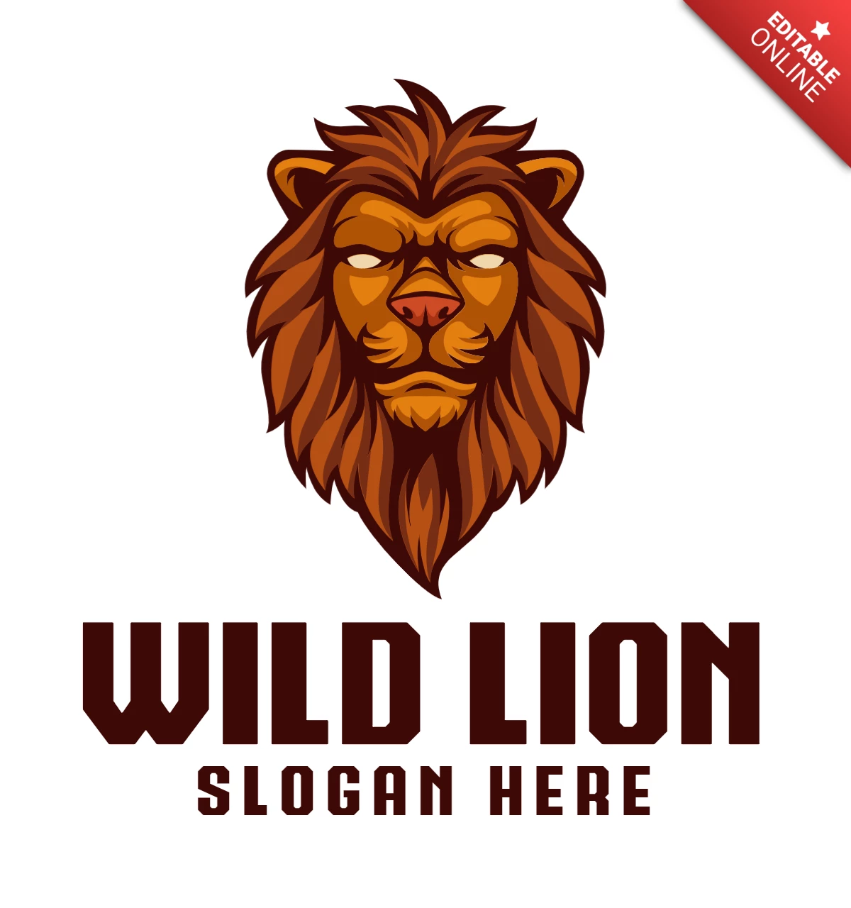 Wild Lion Logo Design Template