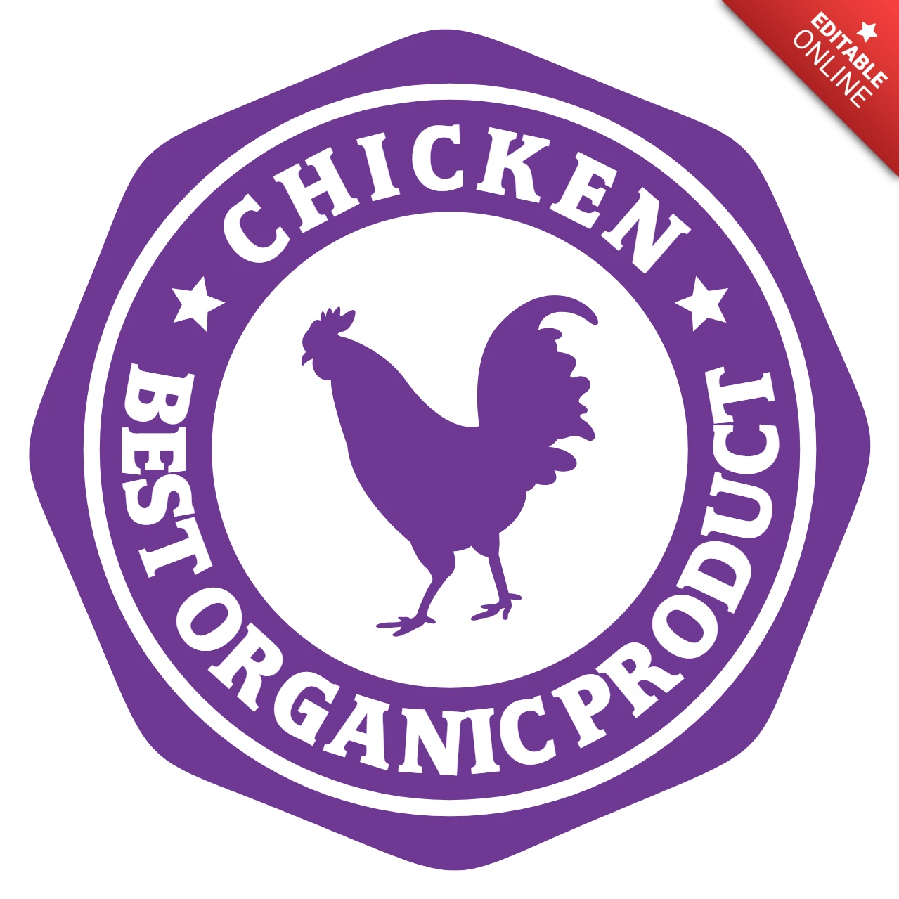 Organic Chicken Product Logo Design Template