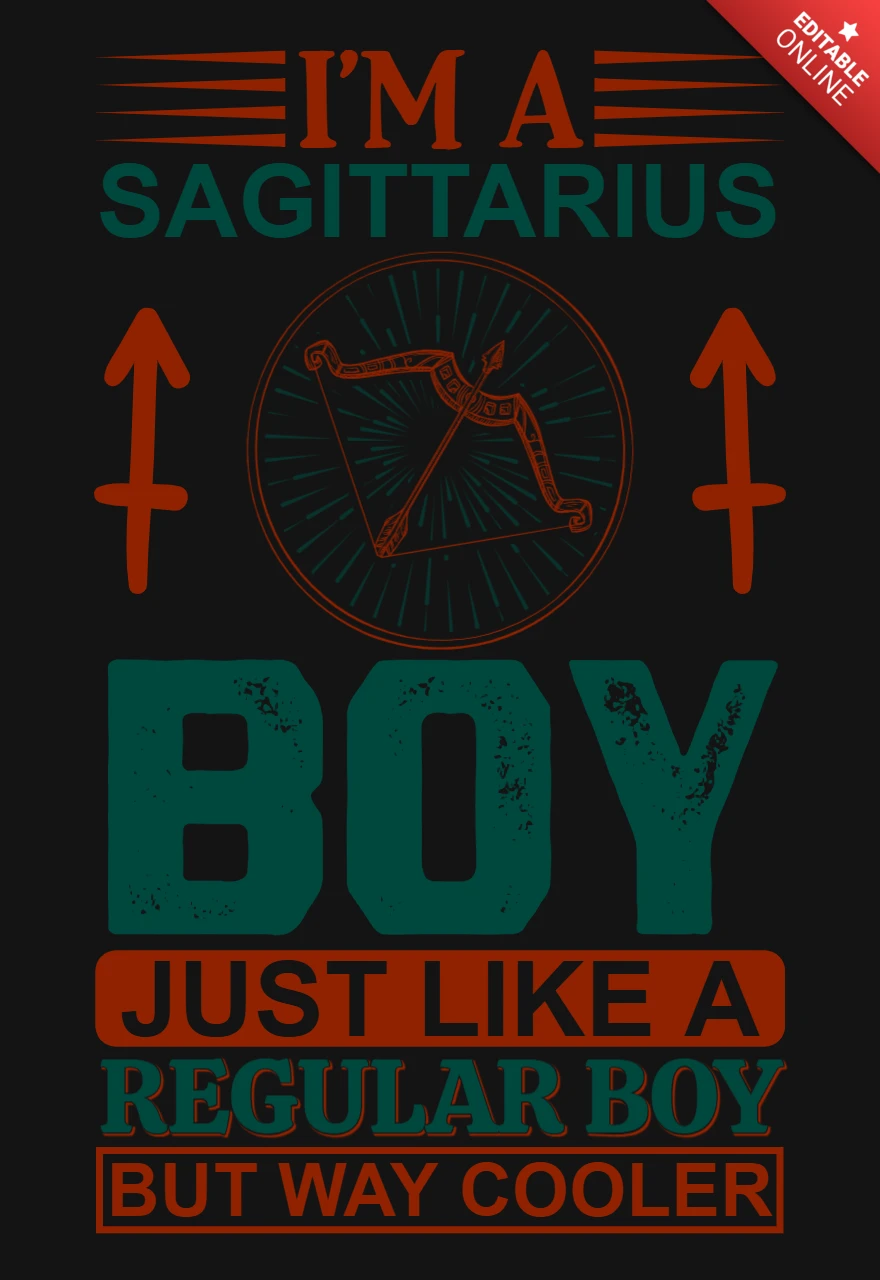 I'm a sagittarius boy zodiac sign t-shirt design template