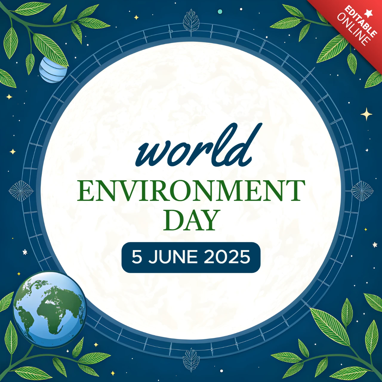 Night Sky Design for World Environment Day Celebration Template
