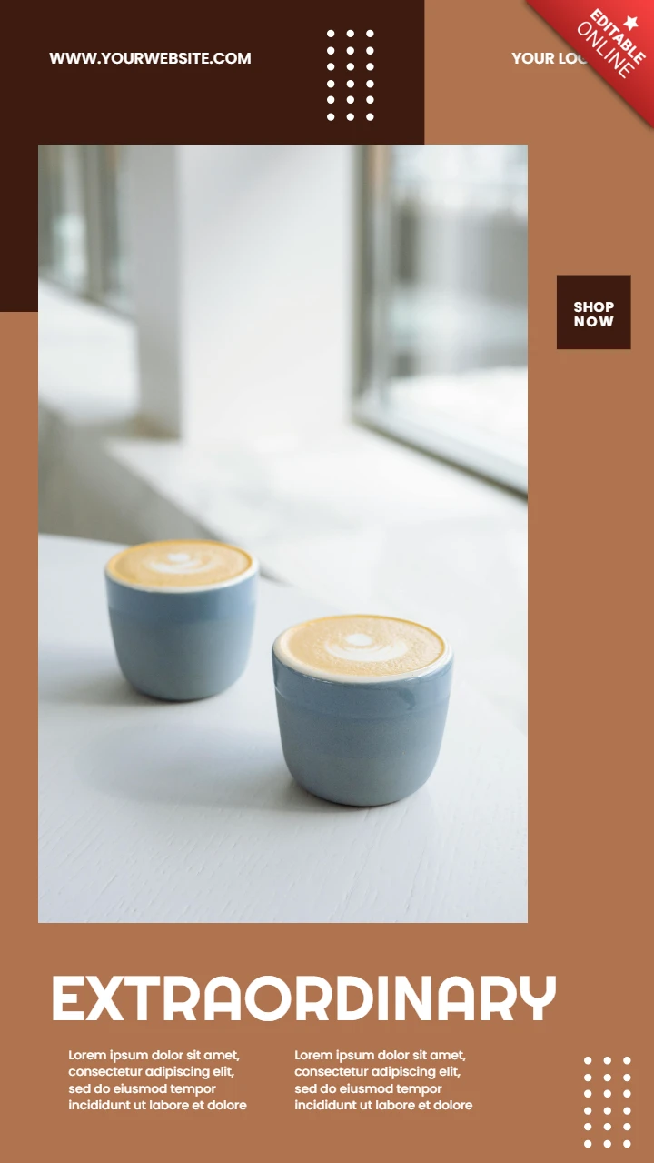 Extraordinário modelo de design de postagem de história de café no Instagram