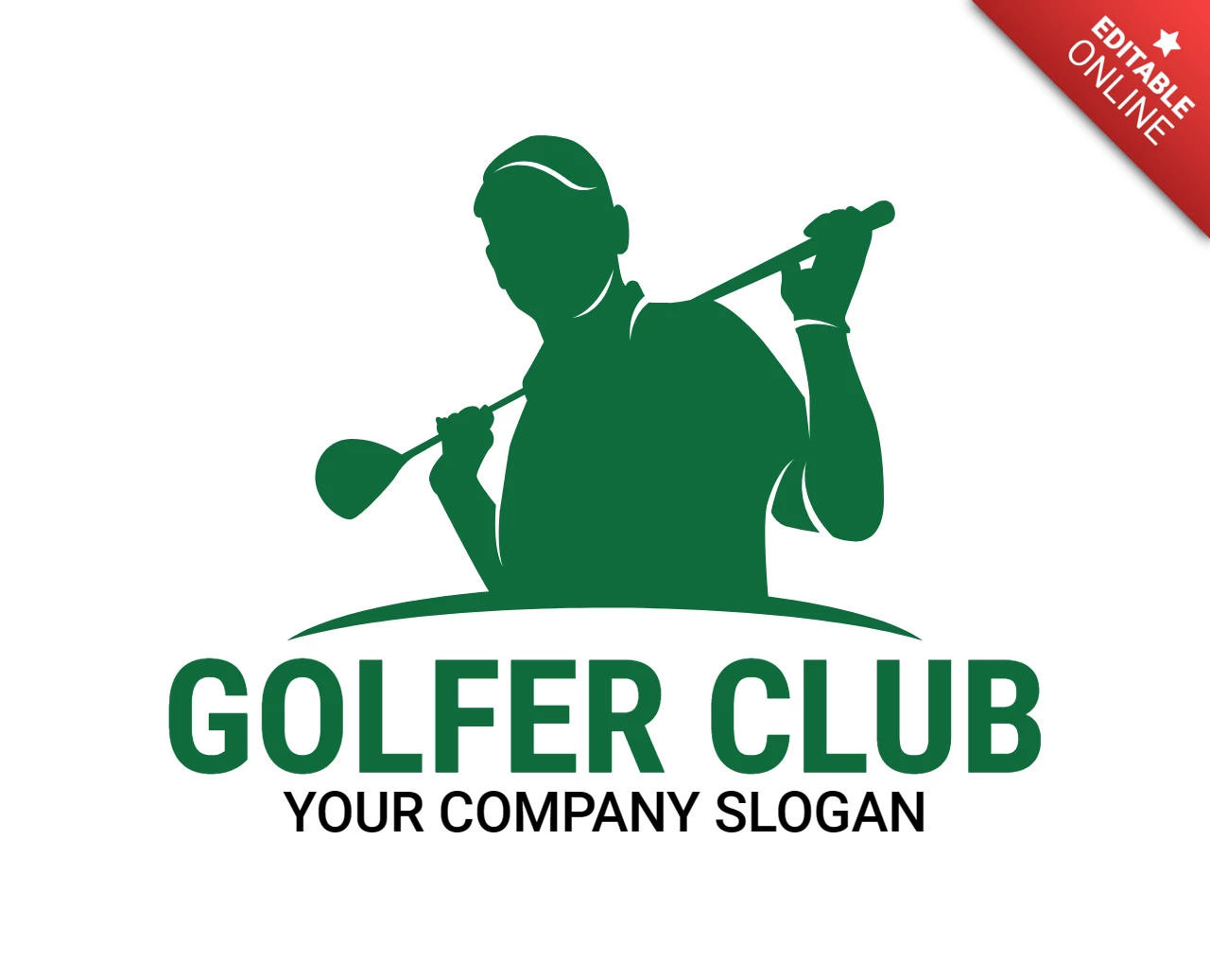 Golfer club toernooi sport logo ontwerpsjabloon
