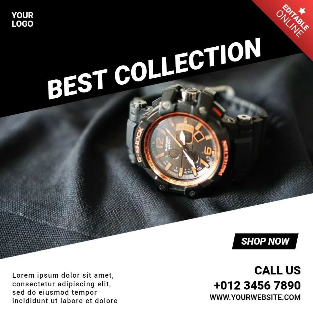 Monochromatische elegante Social Media Ad Post Design Vorlage