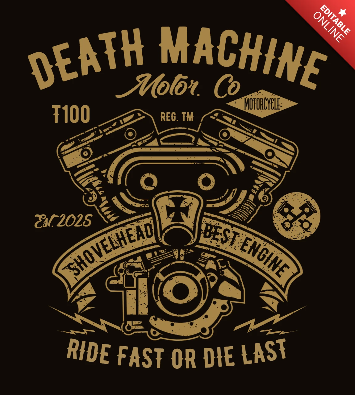 Máquina de la muerte plantilla de diseño de camiseta