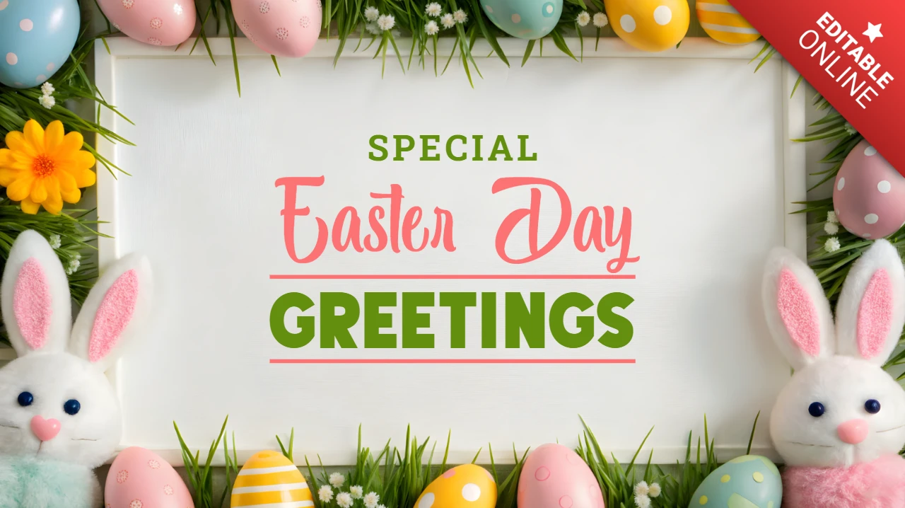 Modello di design per gli auguri di Pasqua per le celebrazioni festive