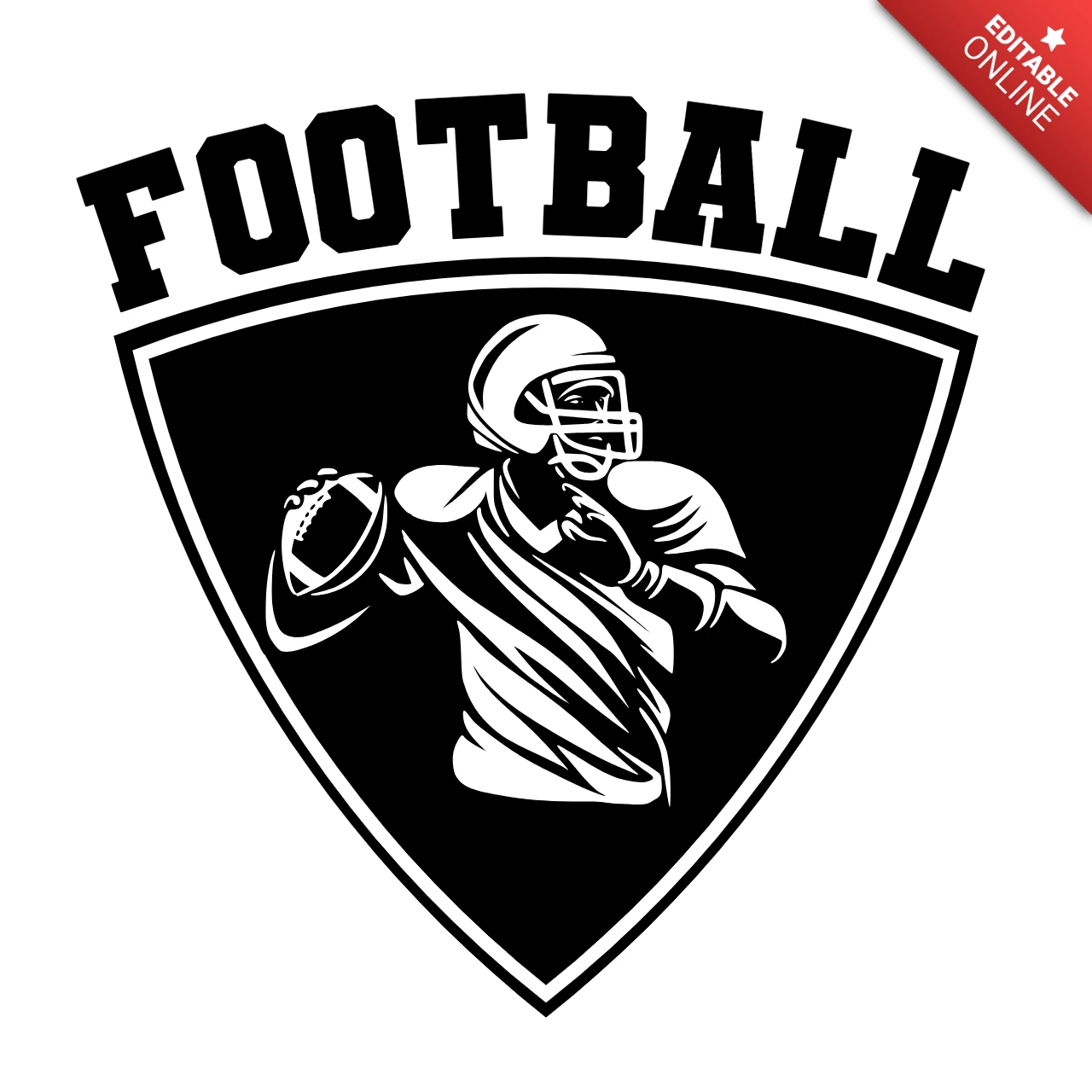 American Football Badge Logo Design Template