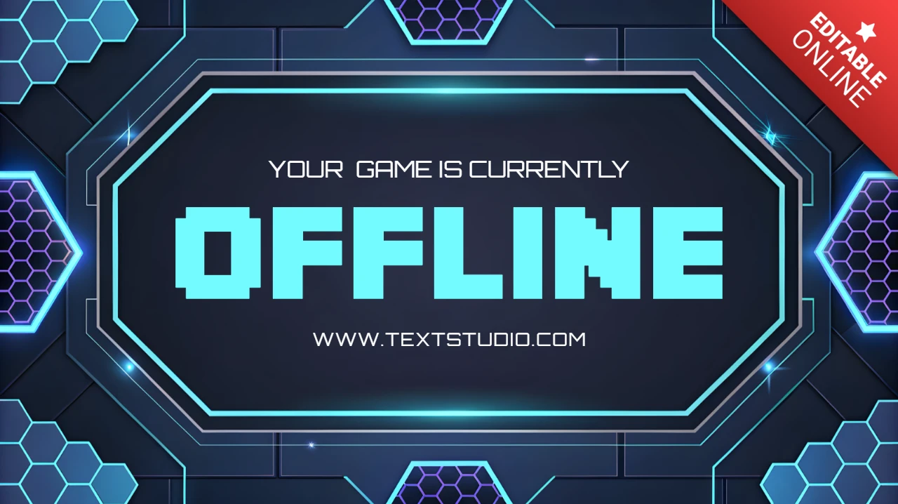 Futuristic Game Offline Notification Template Design