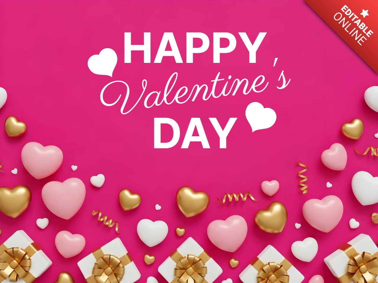 Valentinstag Herzdesign-Vorlage für Grußkarten