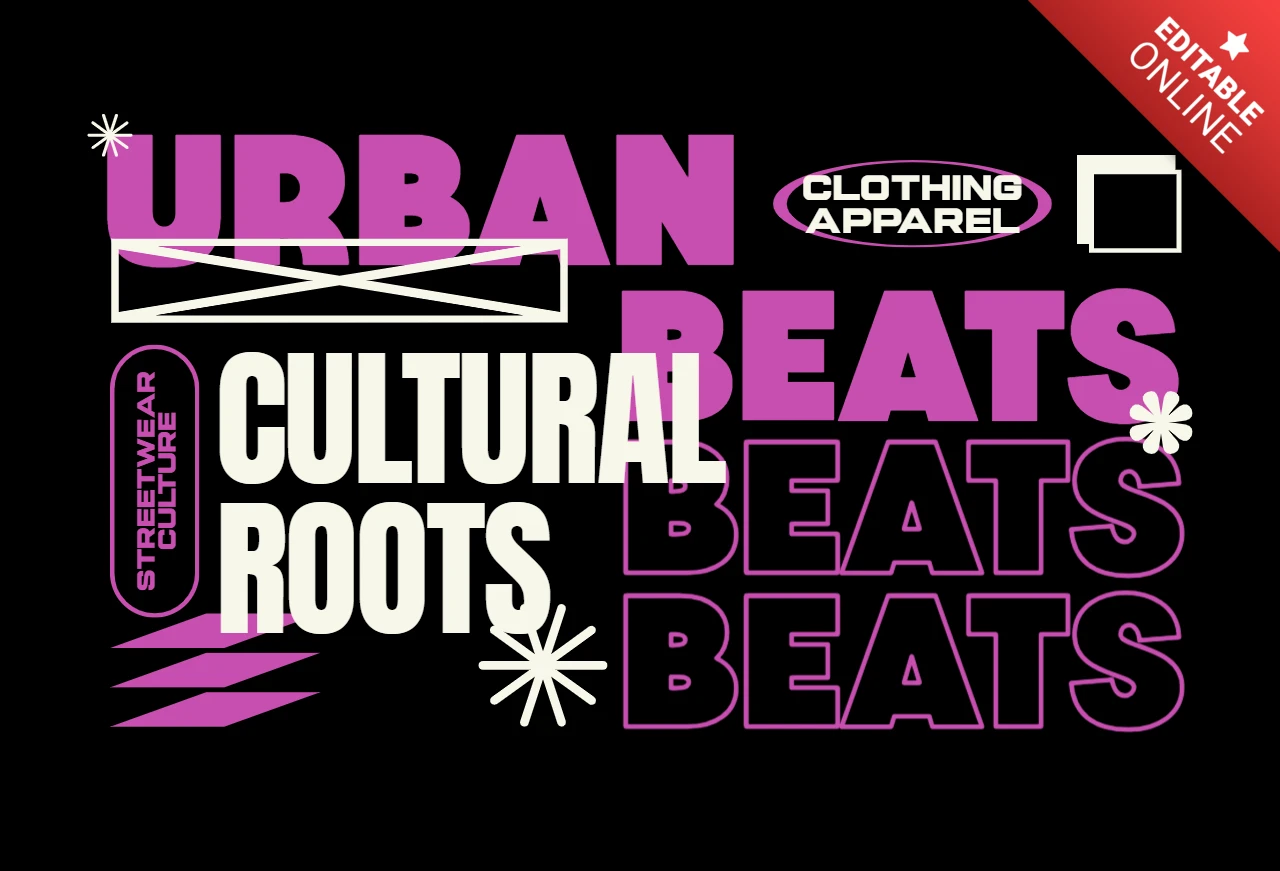 Urban Beats Cultural Roots & Streetwear Statement T-Shirt Design Template