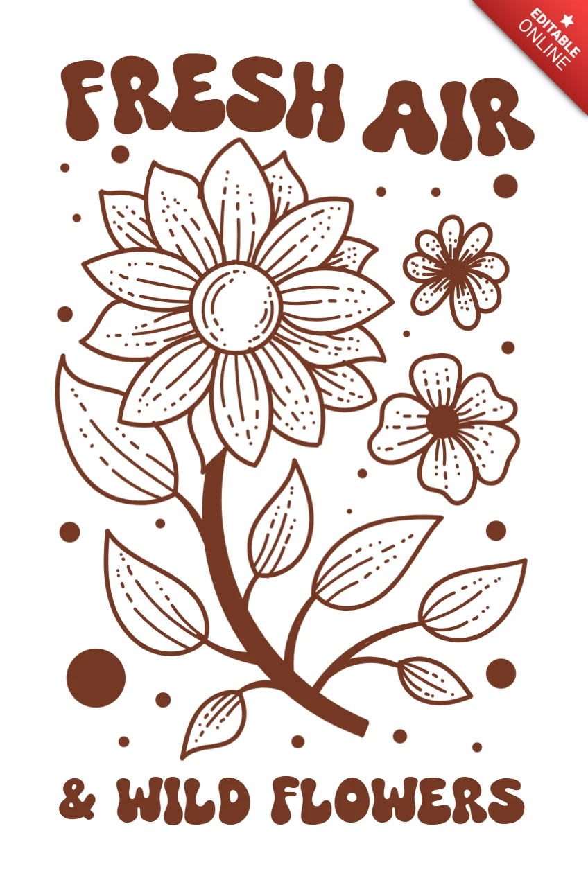 Modelo de design de flores silvestres para roupas ecológicas
