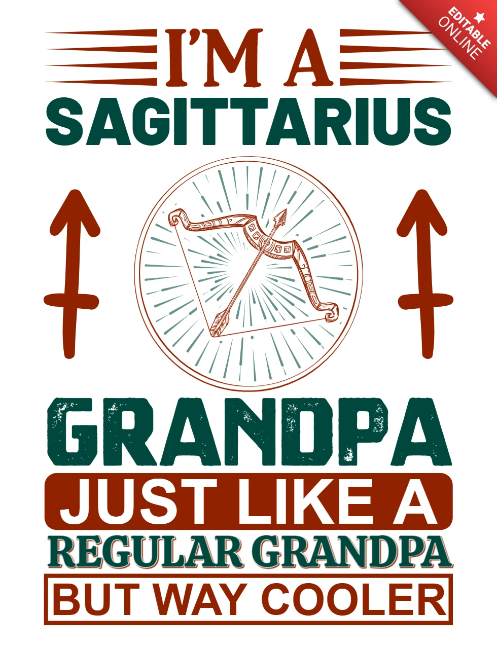 Jestem dziadkiem spod znaku zodiaku strzelec - wzór koszulki